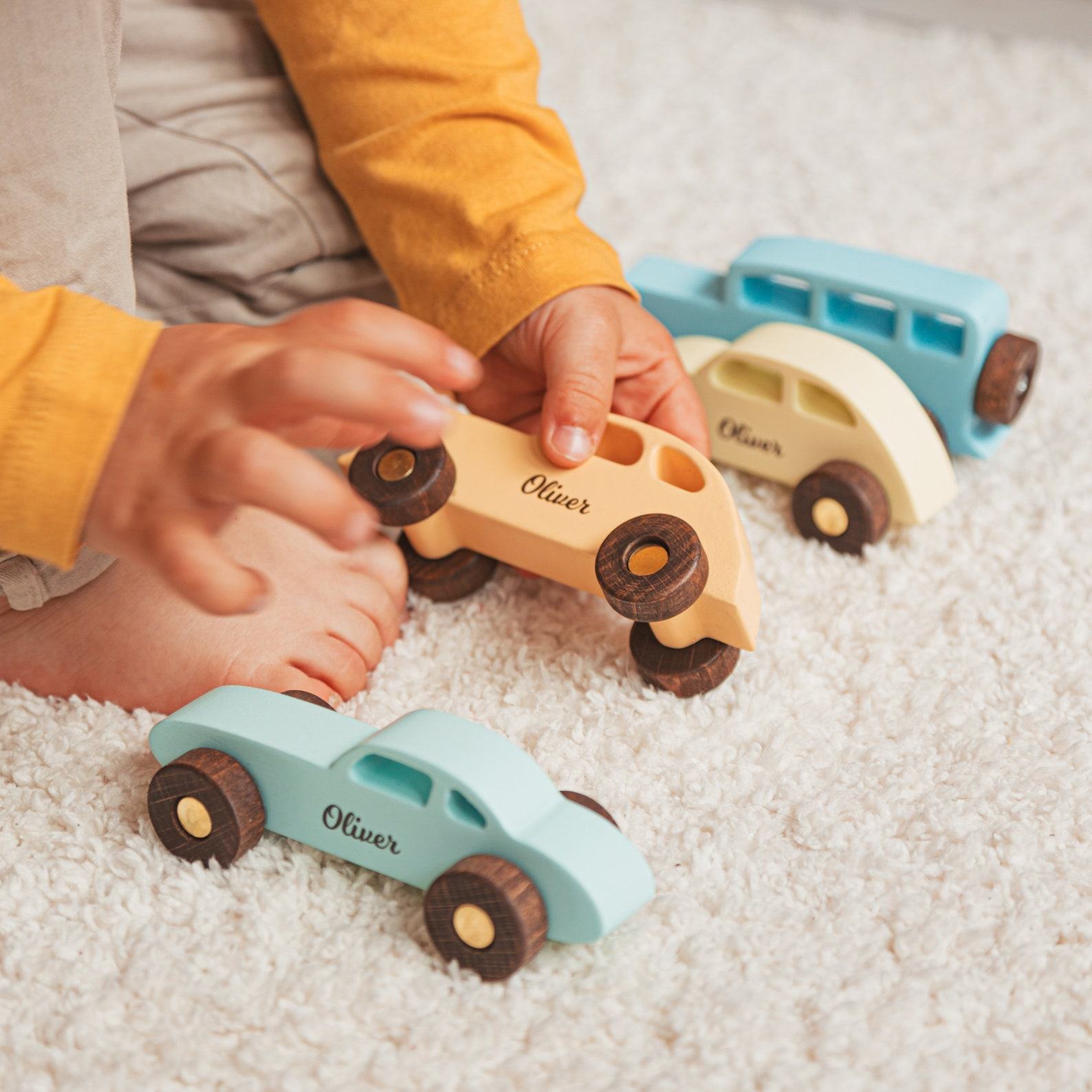 Personalized Wooden Name Jeep – Baby’s First Car Toy, Sensory Present for 1-2 Year Olds, Christmas & Birthday