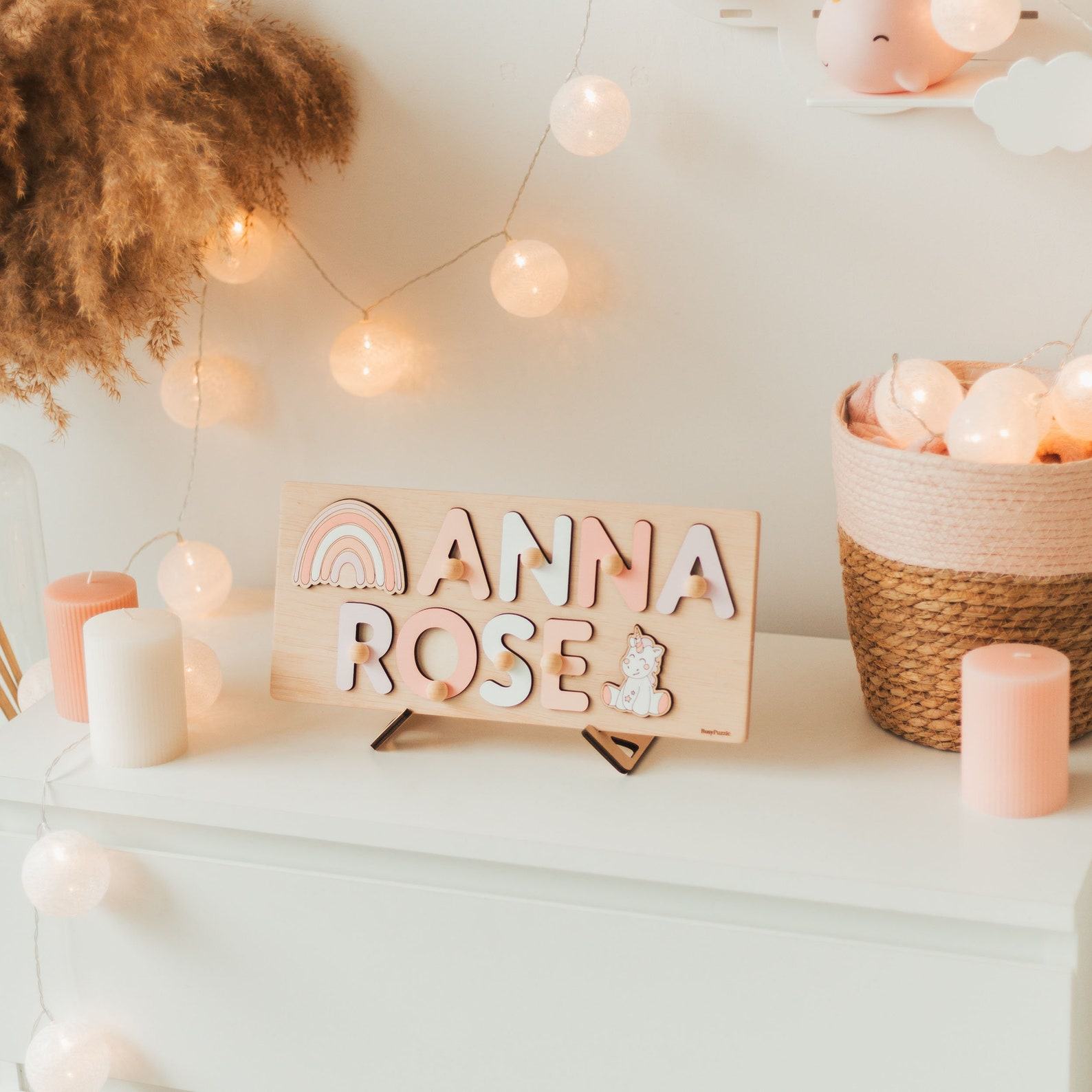 Personalized Wooden Name Puzzle A Sensory Adventure for Toddlers and a Cherished Nursery Decor