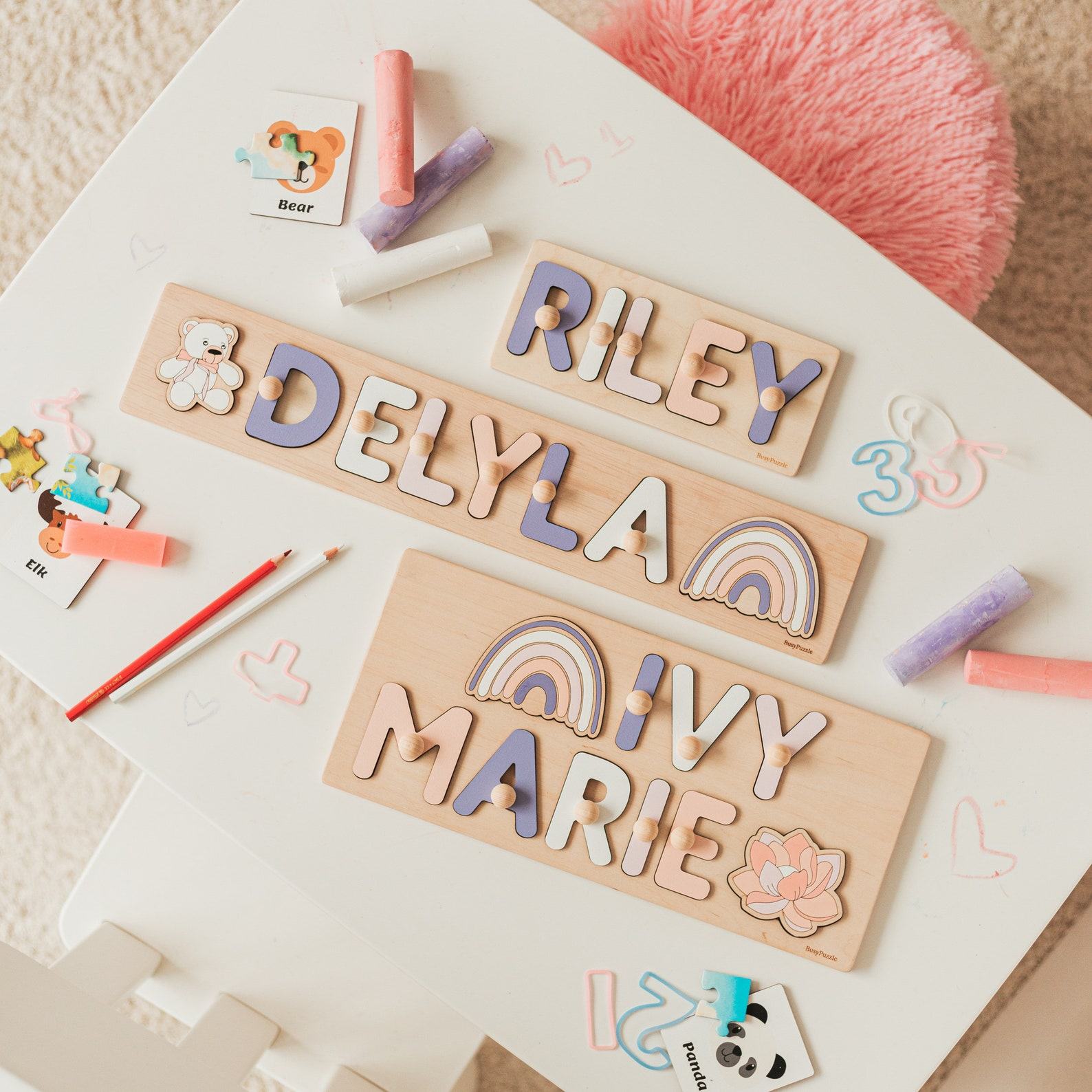 Personalized Wooden Name Puzzle A Sensory Adventure for Toddlers and a Cherished Nursery Decor