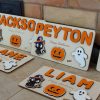 Personalized Wooden Name Puzzle for Halloween Spooky Fun for Little Trick-or-Treaters