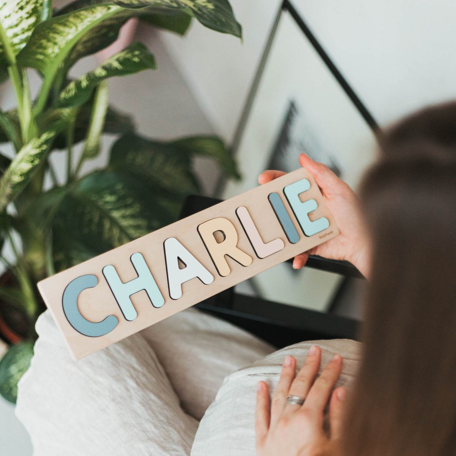 Personalized Wooden Name Puzzle Montessori Toy, Baby Item, First Christmas, Baby Shower