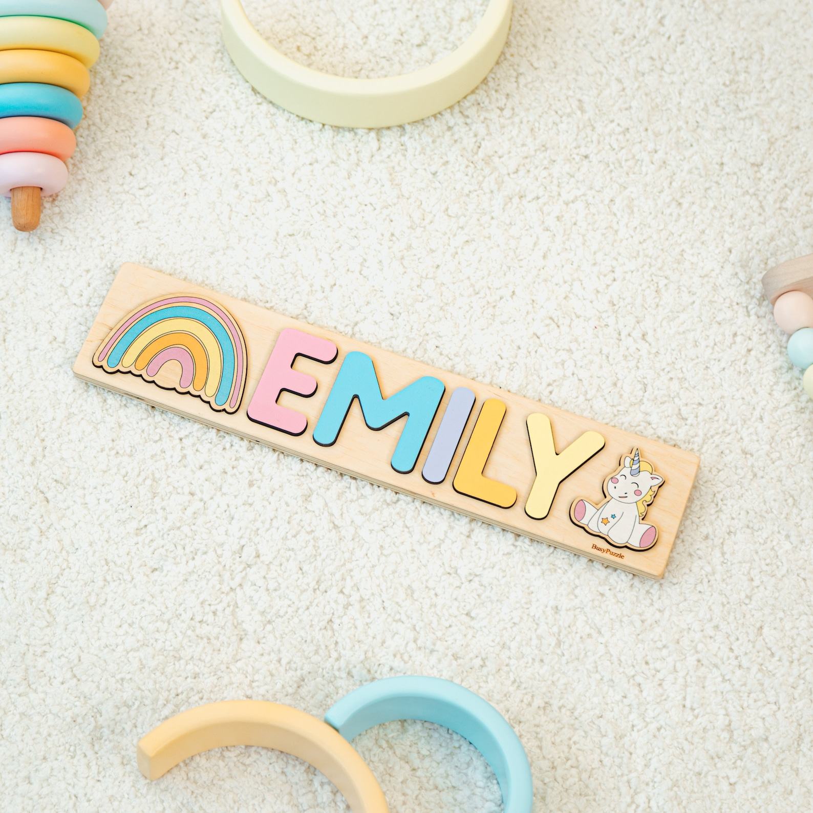 Personalized Wooden Name Puzzle Montessori Toy, Baby Item, First Christmas, Baby Shower