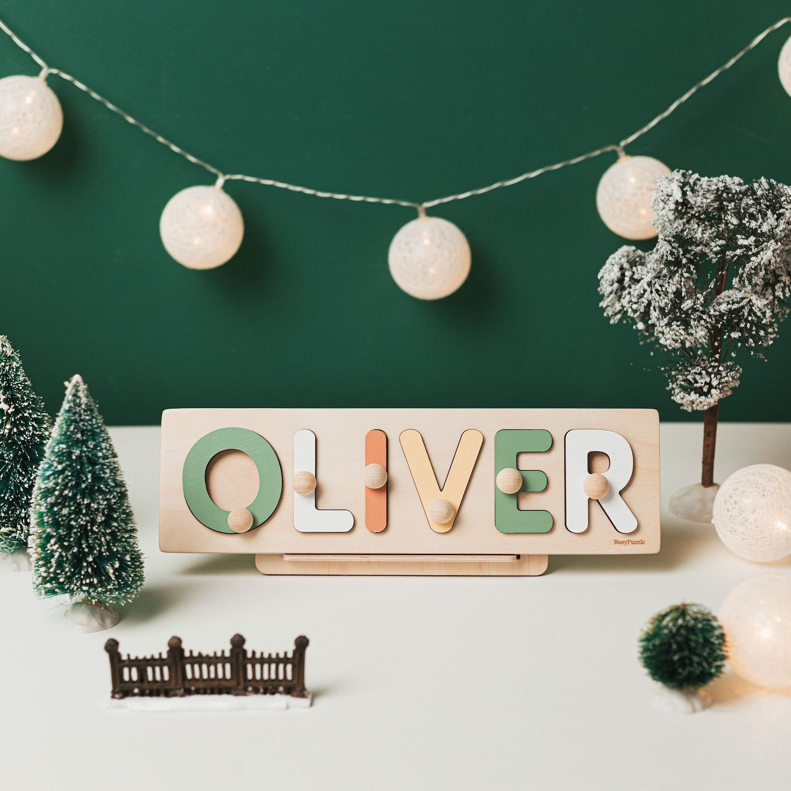 Personalized Wooden Name Puzzle Montessori Toy, Baby Item, First Christmas, Baby Shower