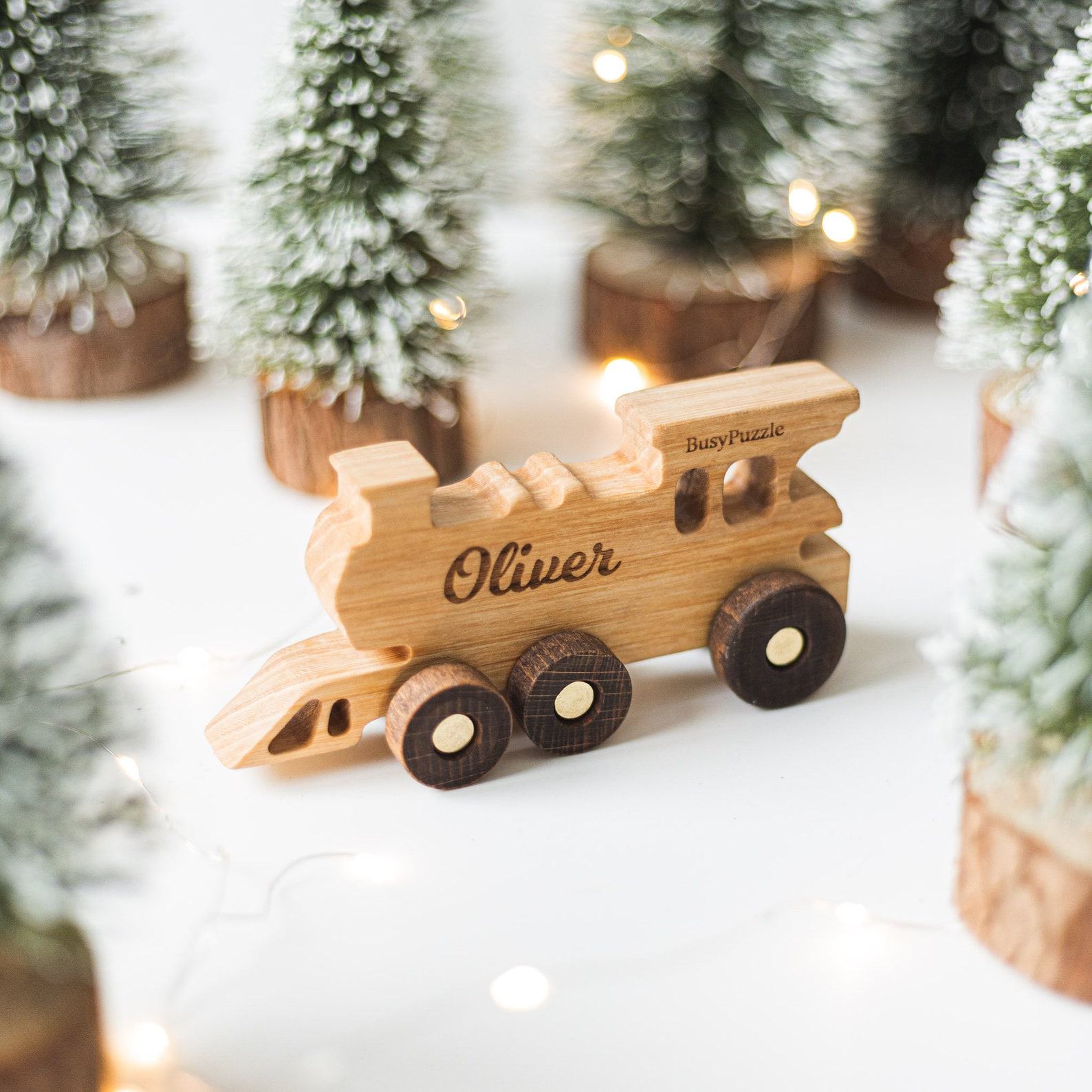 Personalized Wooden Name Train – Custom Baby Present, 1st Birthday, Nursery Decor & Montessori Toy