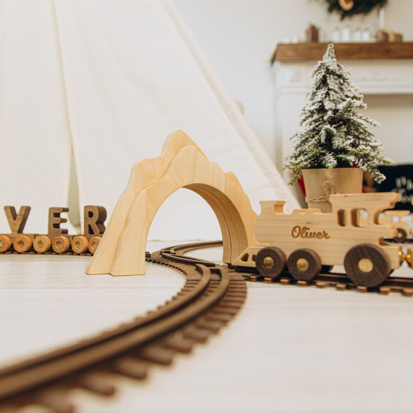 Personalized Wooden Name Train A Cherished Keepsake for Little Explorers