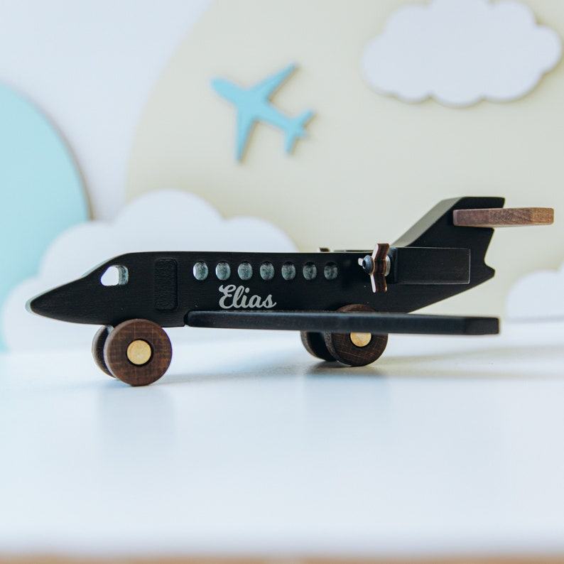 Personalized Wooden Planes Sensory Toys for Toddlers and Baby Boys