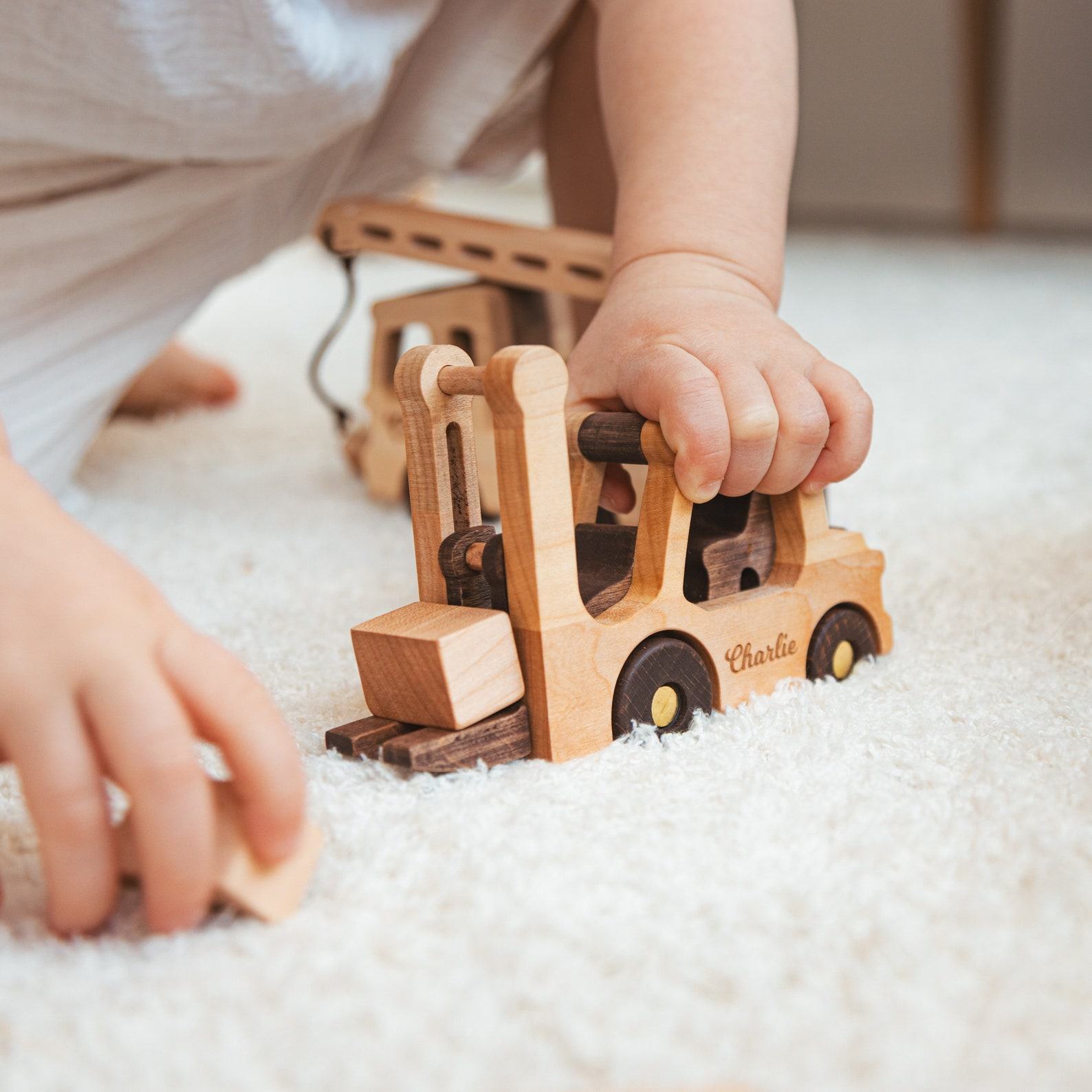 Personalized Wooden Toy Car – Custom Name, Sensory Fidget, Unique Birthday & Baptism Present