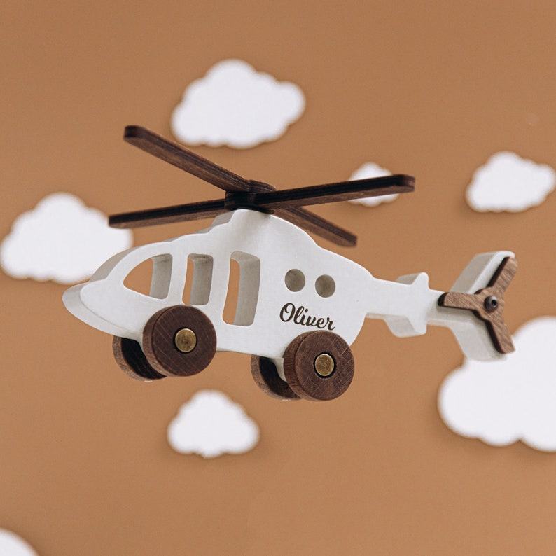 Personalized Wooden Toy Helicopter A Sensory Adventure for Little Explorers