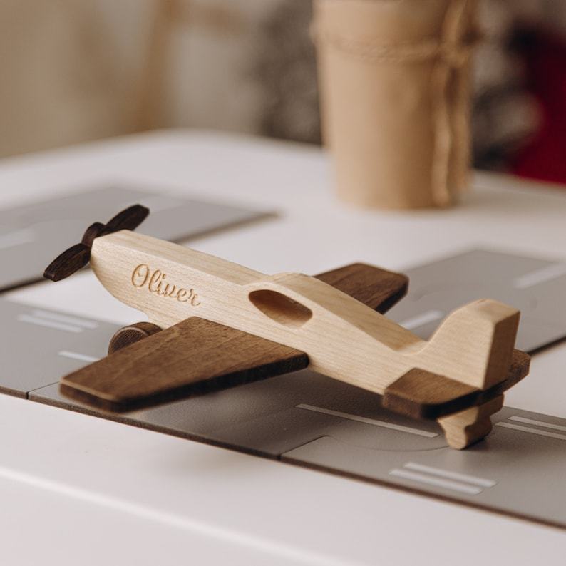 Personalized Wooden Toy Plane Soar Through Imaginative Skies
