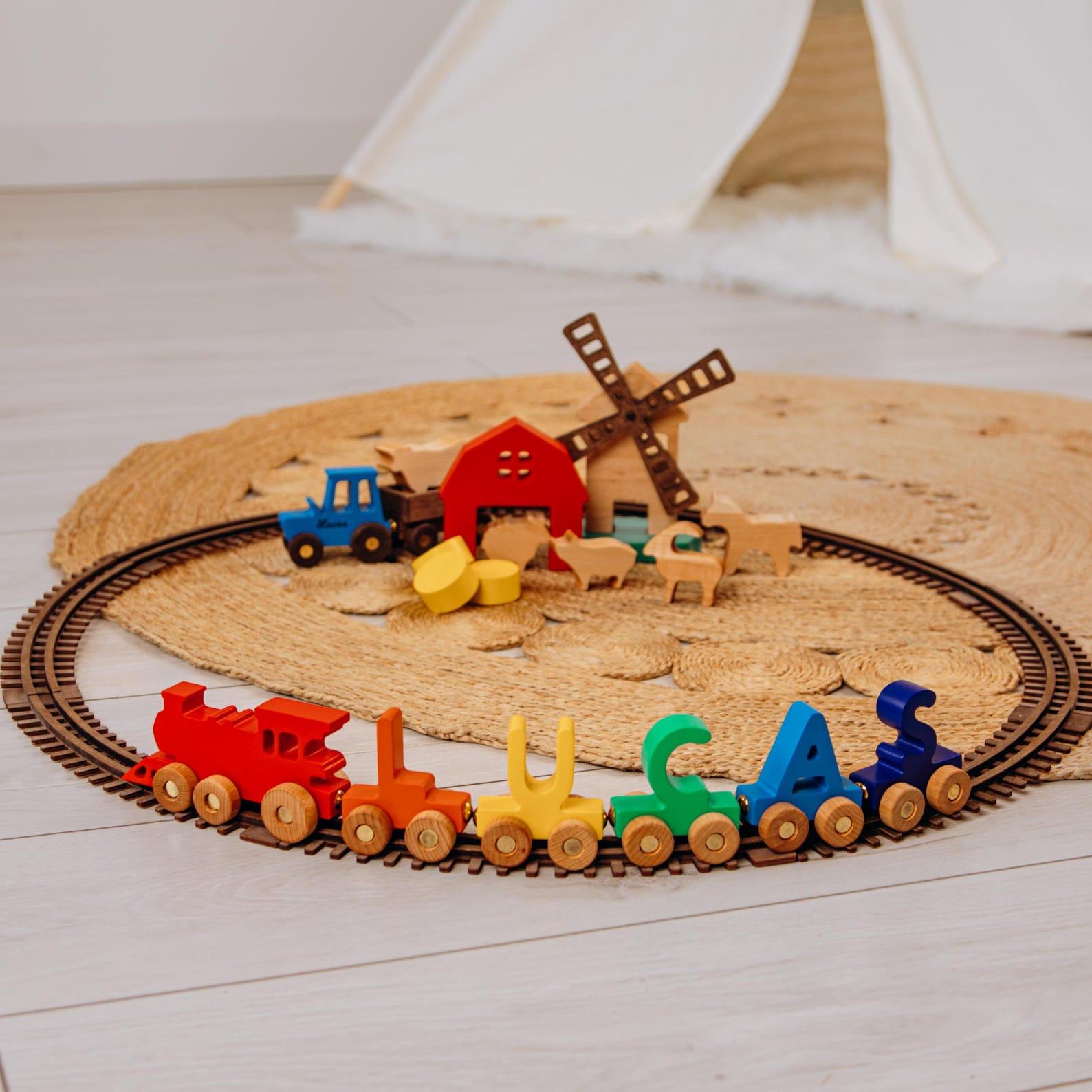 Personalized Wooden Train Name with Magnets A Unique First Birthday Item for Boys