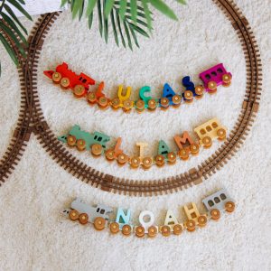 Personalized Wooden Train Toy for Toddlers A Unique Item for Birthdays, Christmas, and Baby Showers
