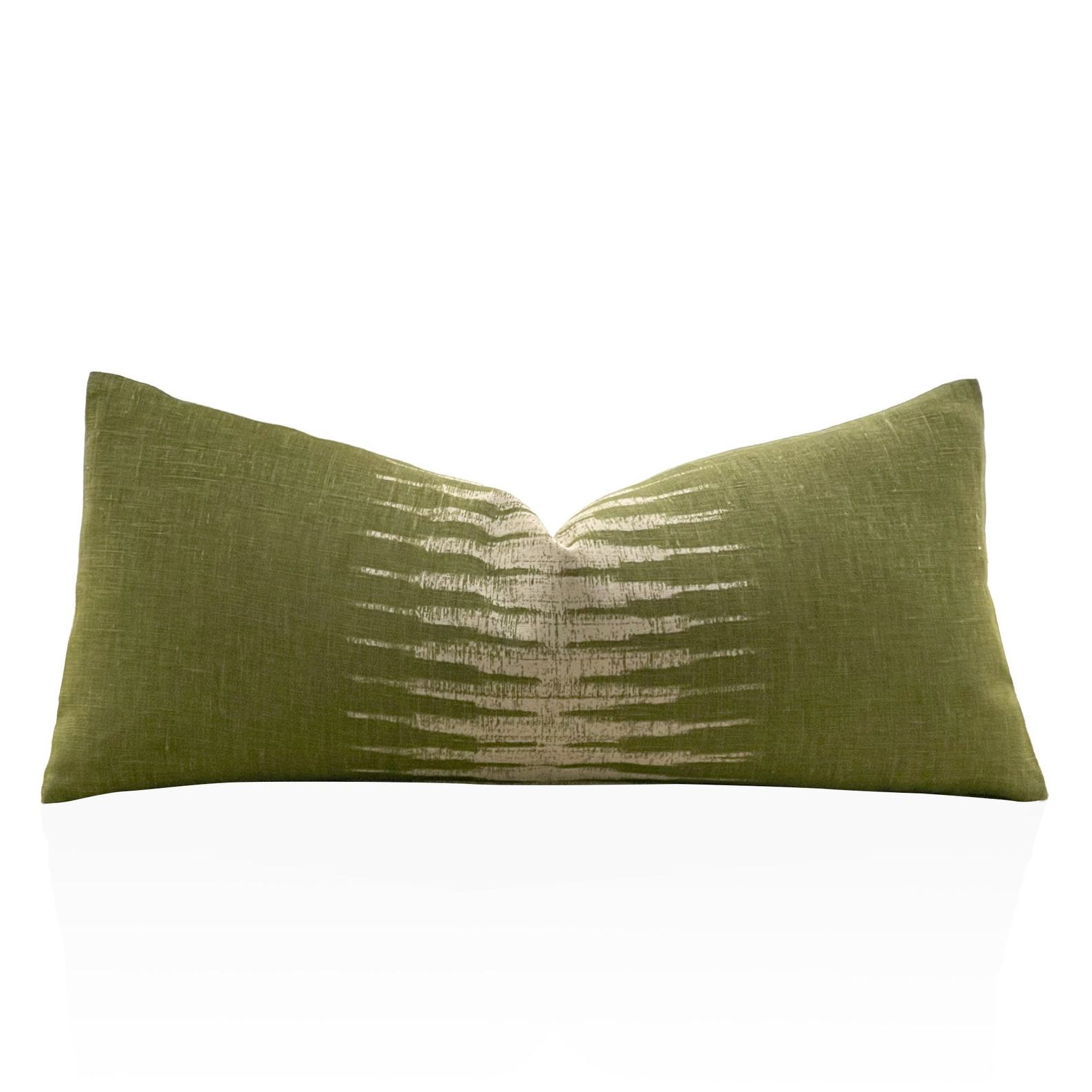 Peter Dunham Ikat Pillow Cover Olive Stripe Throw Pillow for Home Decor