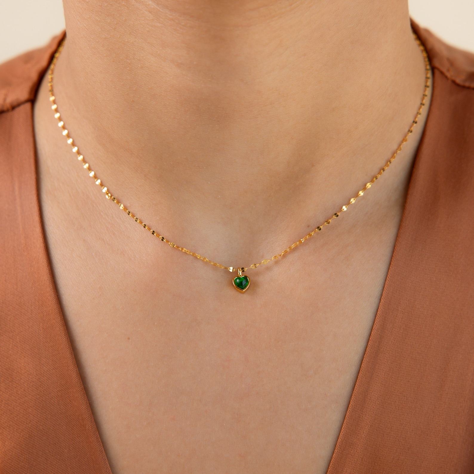 Petite Jade Heart Necklace A Timeless Treasure for Your Loved One