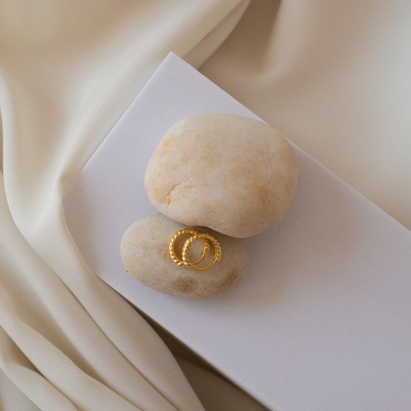 Petite Twisted Huggie Earrings Minimalist Hoops for a Timeless Look