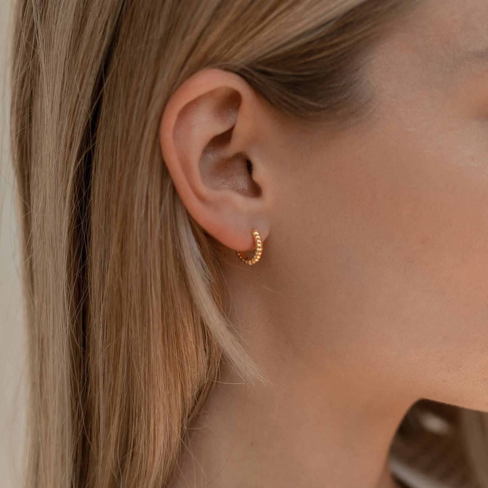 Petite Twisted Huggie Earrings Minimalist Hoops for a Timeless Look