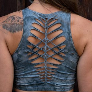 Pewter Crop Top and Hand-Dyed Yoga Slit Weave Fire Hula Hoop Unleash Your Inner Goddess