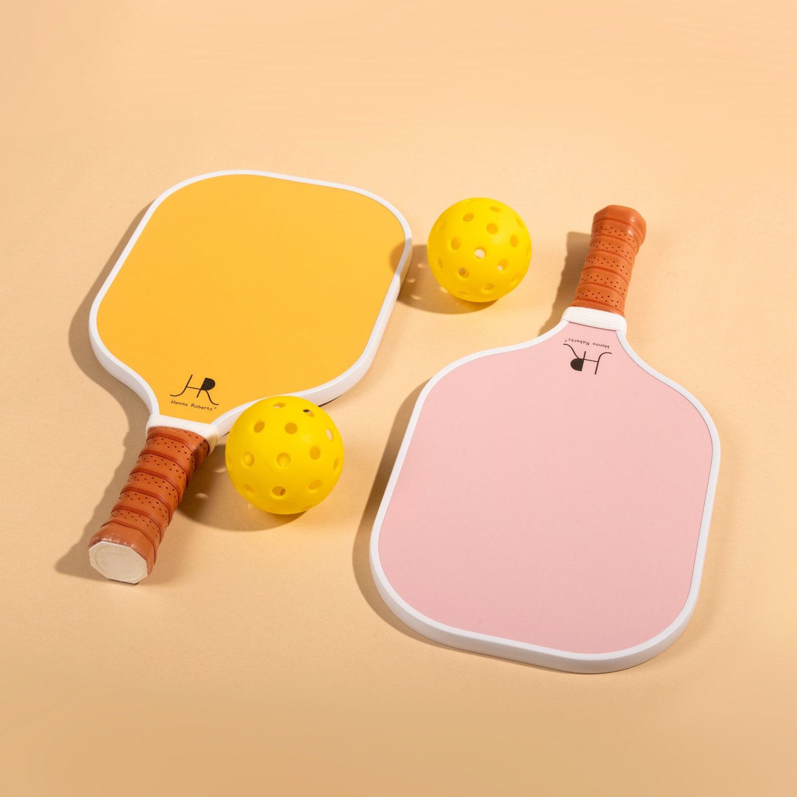 Pickleball Powerhouse Hanna Roberts Fiberglass Paddles with Balls for Unmatched Gameplay