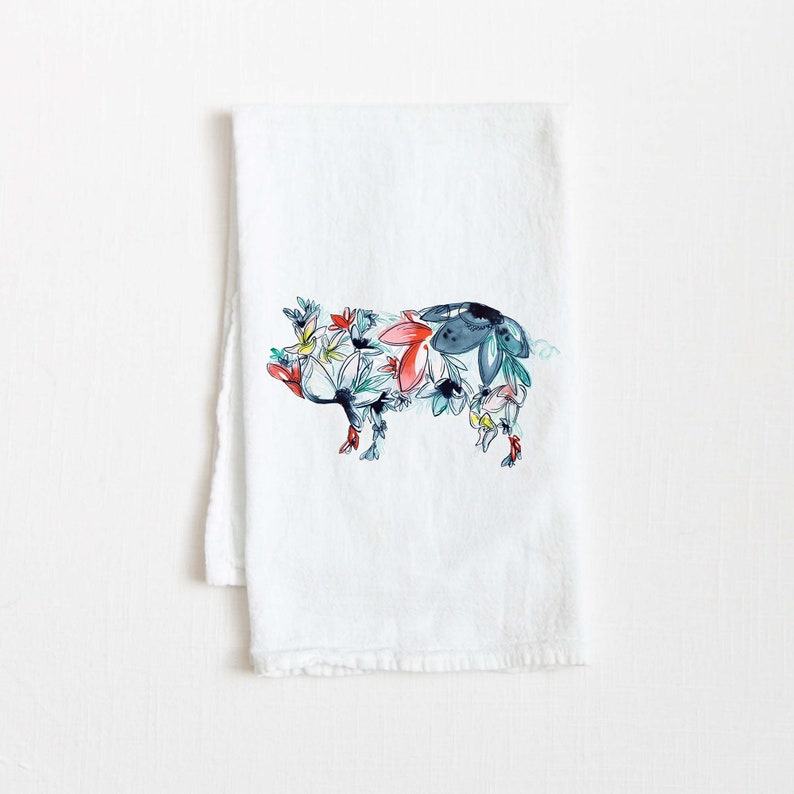 Pig Flour Sack Kitchen Tea Towel Farmhouse Charm for Your Kitchen