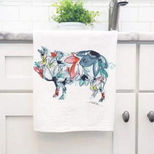 Pig Flour Sack Kitchen Tea Towel Farmhouse Charm for Your Kitchen