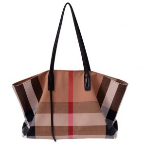 Plaid Canvas Tote Spacious Handbag, Interesting  Item for Her