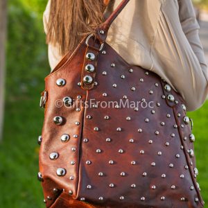 Polka Dot Studded Leather Tote A Timeless Statement for Everyday Style