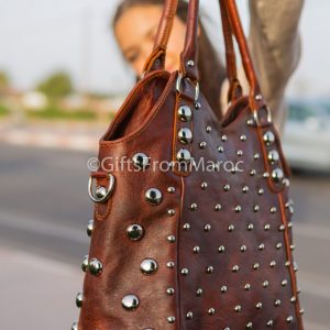 Polka Dot Studded Leather Tote A Timeless Statement for Everyday Style