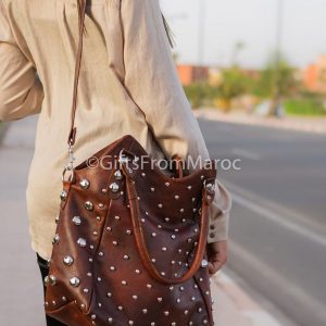 Polka Dot Studded Leather Tote A Timeless Statement for Everyday Style