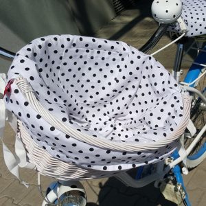 Polka Dot Wicker Basket Saddle and Handlebar Covers Protect Your Ride with Style