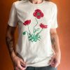 Poppy Flower T-Shirt Handcrafted Wildflower Art, Screen Printed for Nature Lovers