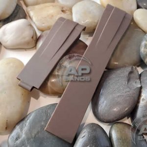 Premium 20mm Curved End Rubber Watch Strap for Rolex Watches in 10 Vibrant Colors