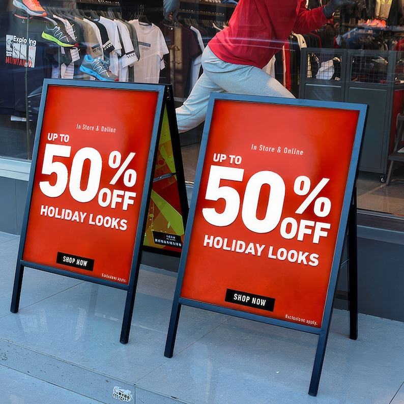 Premium A-Frame Sign Stands Double-Sided Pavement Displays for Enhanced Visibility