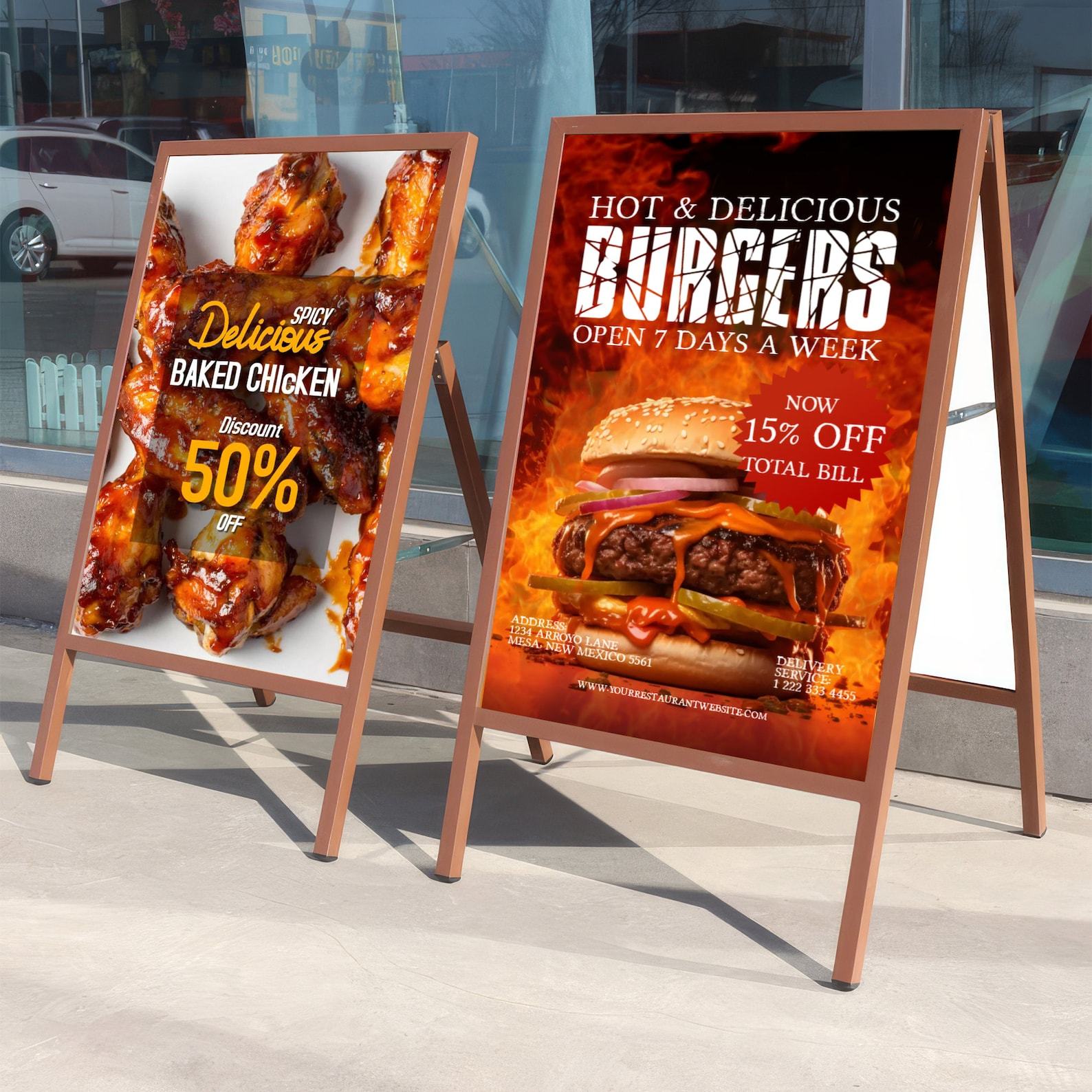 Premium A-Frame Sign Stands Double-Sided Pavement Displays for Enhanced Visibility