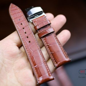 Premium Alligator Watch Band Elevate Your Timepiece with Genuine Leather and Deployant Clasp