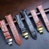 Premium Alligator Watch Band Elevate Your Timepiece with Genuine Leather and Deployant Clasp