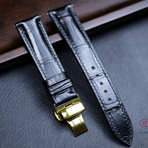 Premium Alligator Watch Band Elevate Your Timepiece with Genuine Leather and Deployant Clasp