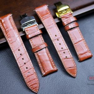 Premium Alligator Watch Band Elevate Your Timepiece with Genuine Leather and Deployant Clasp