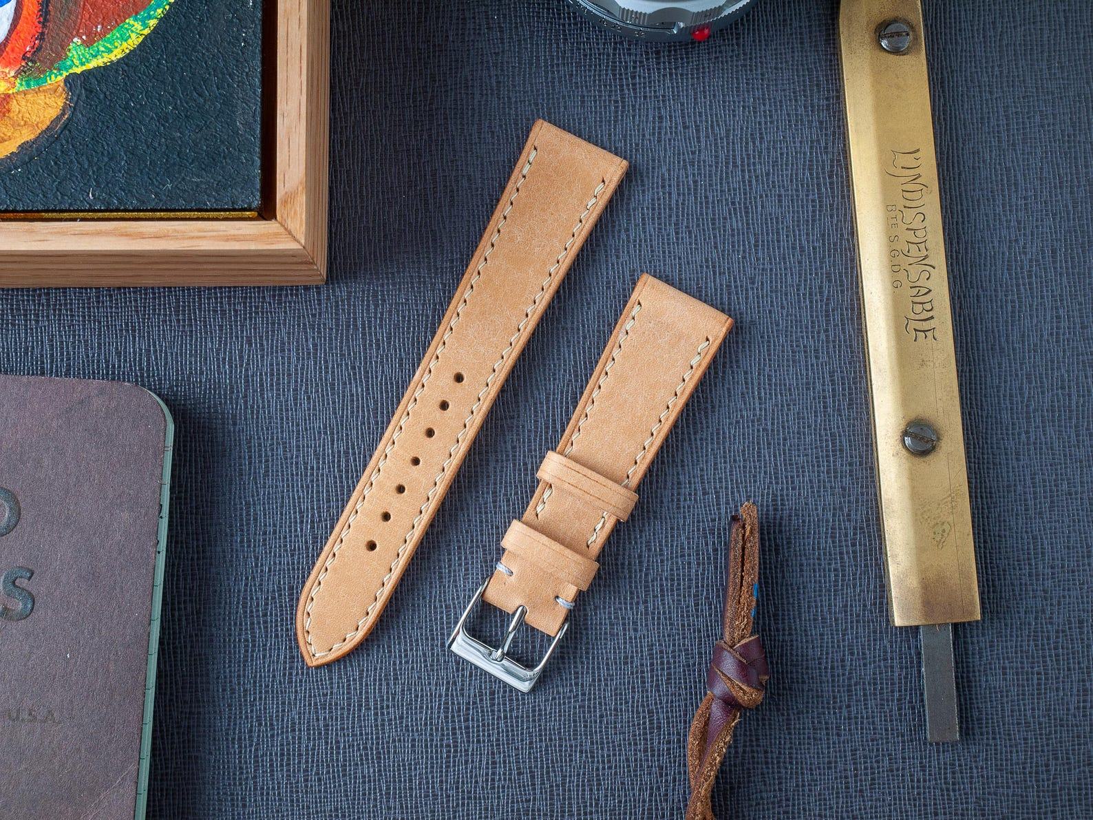 Premium Badalassi Carlo Pueblo Veg-Tanned Leather Watch Strap Elevate Your Timepiece with Natural Elegance - Image 2