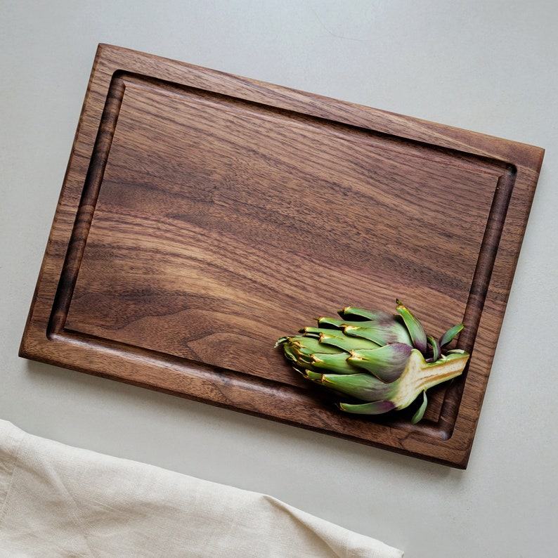 Premium Black Walnut Cutting Board with Juice Groove for Charcuterie and Culinary Delights