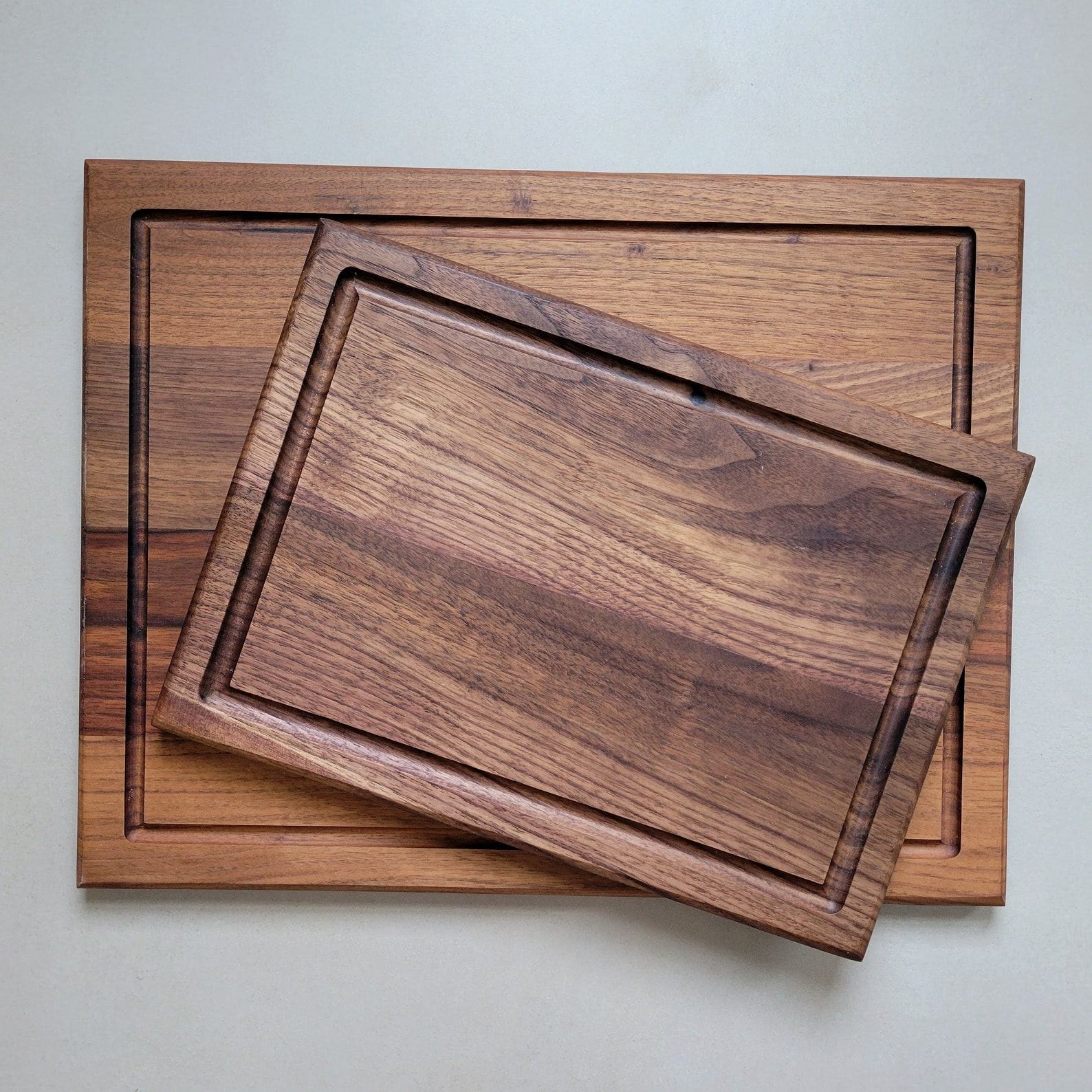 Premium Black Walnut Cutting Board with Juice Groove for Charcuterie and Culinary Delights
