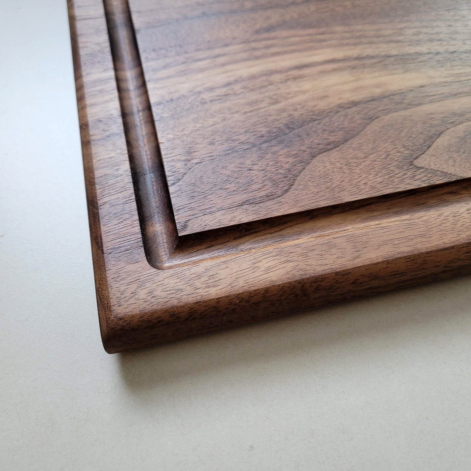 Premium Black Walnut Cutting Board with Juice Groove for Charcuterie and Culinary Delights