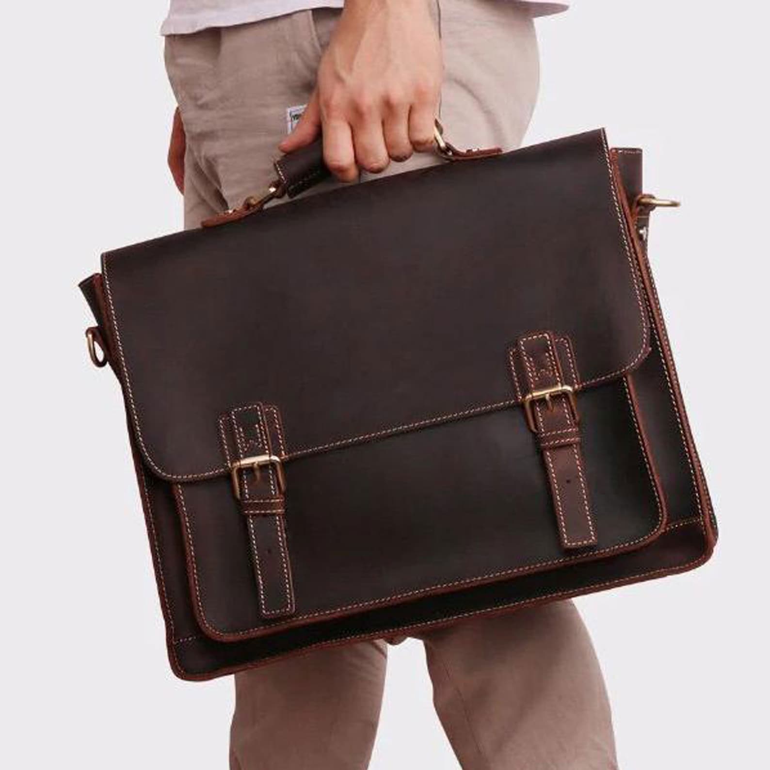 Premium Buffalo Leather Laptop Bag The Ultimate Companion for Professionals