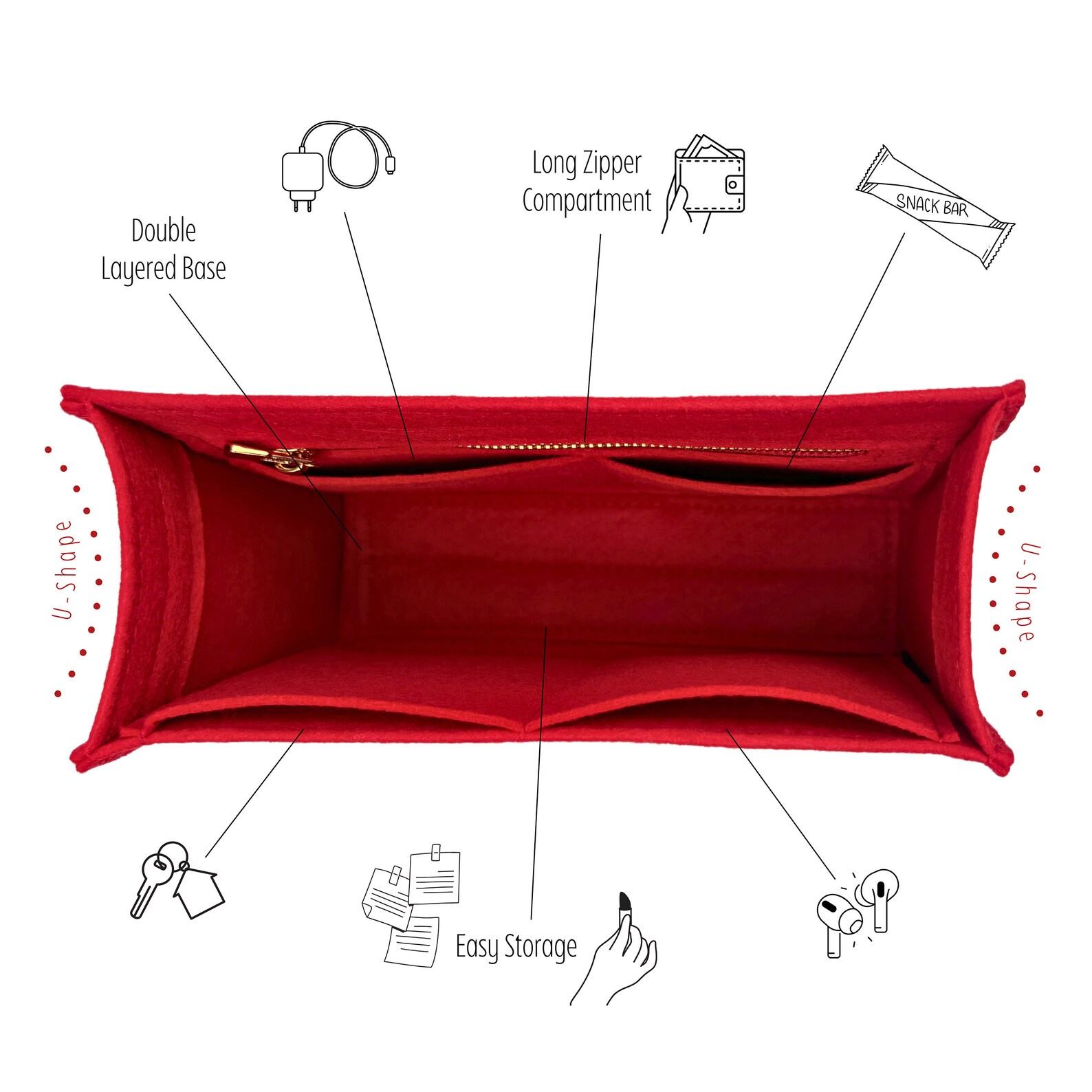 Premium Envelope Bag Organizer Protect and Customize Your Tote with Style