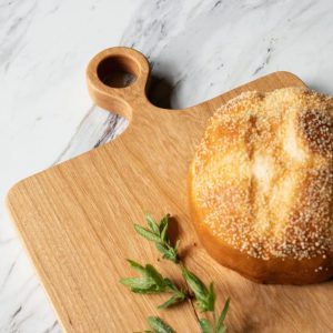 Premium Farmhouse Cutting Board Solid Cherry Wood, Organic Finish, No Glue, with Handle