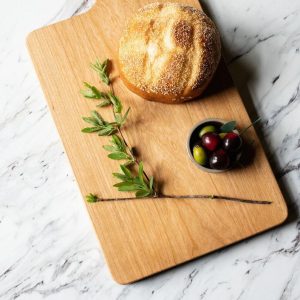 Premium Farmhouse Cutting Board Solid Cherry Wood, Organic Finish, No Glue, with Handle