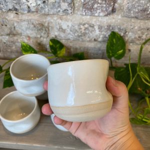 Premium Flat White Coffee Cup Ergonomic Thumb Dimple for Enhanced Grip