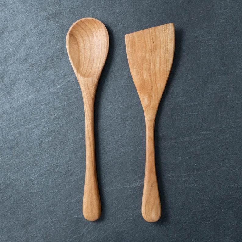 Premium Handmade Kitchen Utensil Set American-Crafted Wooden Spoon and Spatula