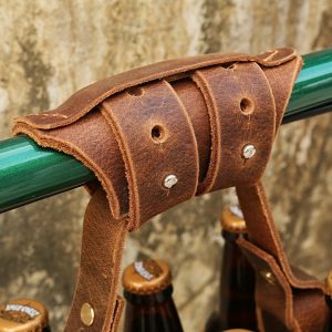 Premium Leather 6-Pack Beer Holder Carrier Kit for Bikes The Interesting  Item for Beer Enthusiasts