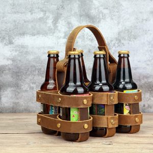 Premium Leather 6-Pack Beer Holder Carrier Kit for Bikes The Interesting  Item for Beer Enthusiasts