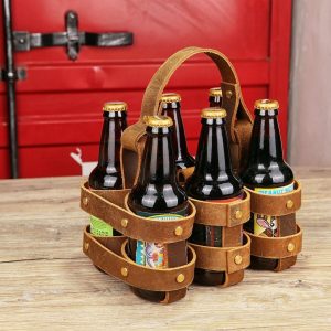 Premium Leather 6-Pack Bike Beer Holder The Ultimate Cycling Companion