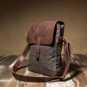 Premium Leather and Waxed Canvas Messenger Bag The Perfect Laptop and Everyday Carry Companion
